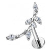 Titanium Labret Branch Marquise Zirconia Internally Threaded