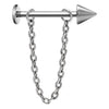 Titanium Labret Spike with Chain