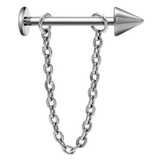 Titanium Labret Spike with Chain