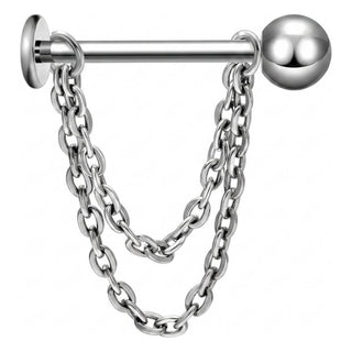 Titanium Labret Double Chain