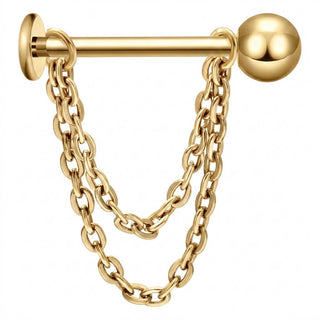 Titanium Labret Double Chain