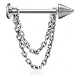 Titanium Labret Spike Double Chain