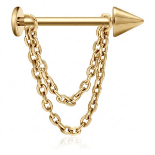 Titanium Labret Spike Double Chain