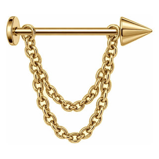 Titanium Labret Spike Double Chain