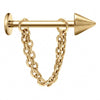 Titanium Labret Spike with Chain