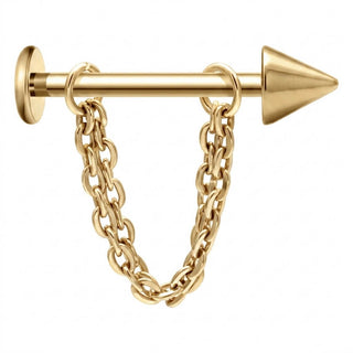 Titanium Labret Spike with Chain