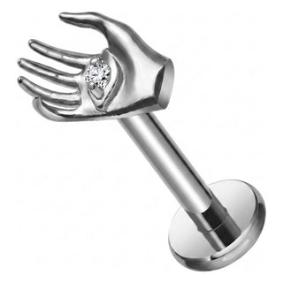 Titanium Labret Hand Zirconia Internally Threaded