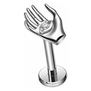 Titanium Labret Hand Zirconia Internally Threaded