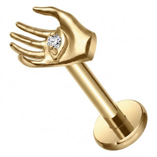 Titanium Labret Hand Zirconia Internally Threaded