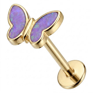 Titanium Labret Butterfly Internally Threaded