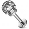 Titanium Labret Skull Internally Threaded