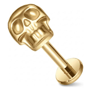 Titanium Labret Skull Internally Threaded