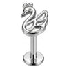 Titanium Labret Swan Internally Threaded