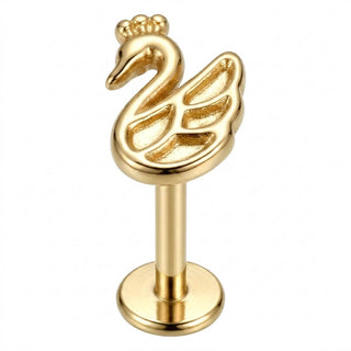 Titanium Labret Swan Internally Threaded