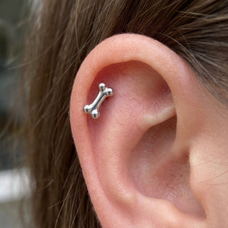 Titanium Labret Bone Internally Threaded – getragen