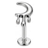 Titanium Labret Moon Tear Internally Threaded