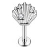 Titanium Labret Seashell Zirconias Internally Threaded