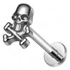 Titanium Labret Skull Internally Threaded