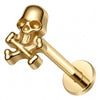 Titanium Labret Skull Internally Threaded