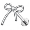 Titanium Labret Bow Zirconia Internally Threaded