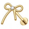 Titanium Labret Bow Zirconia Internally Threaded