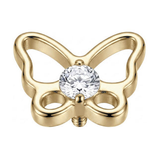 Titanium Top Butterfly With Center Stone Internally Threaded