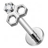 Titanium Labret Honeycomb Zirconia Internally Threaded