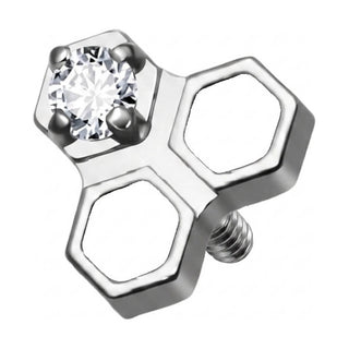 Titanium Top Honeycomb Hexagon With Stone Internally Threaded