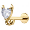 Titanium Labret Devil Heart Zirconia Internally Threaded