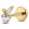 Titanium Labret Marquise Leaf Zirconia Internally Threaded