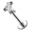 Titanium Labret Letter X Zirconia Internally Threaded