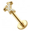 Titanium Labret Letter X Zirconia Internally Threaded