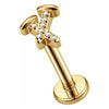 Titanium Labret Letter X Zirconia Internally Threaded
