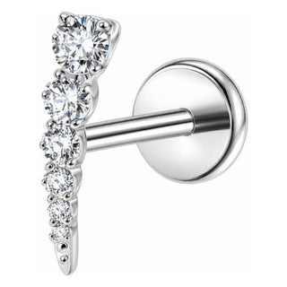 Titanium Labret Zirconia Curve Internally Threaded