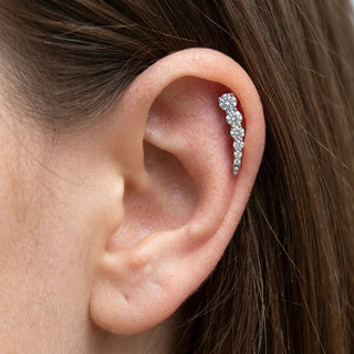 Titanium Labret Zirconia Curve Internally Threaded – getragen