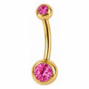Belly Button Piercing Double Round Stone