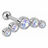 Barbell Five Stone Curved Cluster
