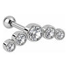 Barbell Five Stone Curved Cluster