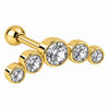 Barbell Five Stone Curved Cluster