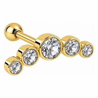 Barbell Five Stone Curved Cluster