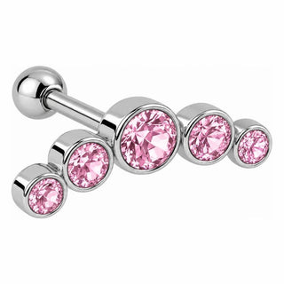 Barbell Five Stone Curved Cluster