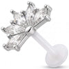 Titanium Labret Five Stone Fan Internally Threaded