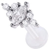 Titanium Labret Marquise Stone Cluster Internally Threaded