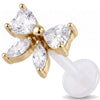 Titanium Labret Clear Stone Butterfly Internally Threaded