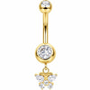 Belly Button Piercing Dangling Stone Butterfly Internally Threaded