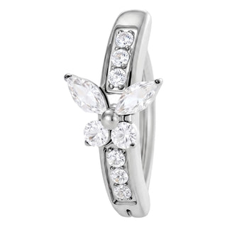 Belly Button Piercing Butterfly With Clear Stones Clicker