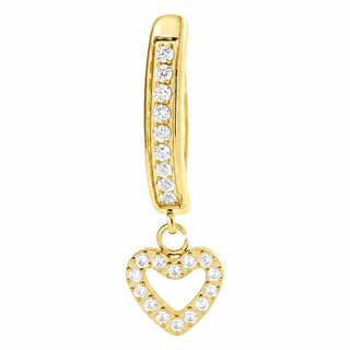 Belly Button Piercing Dangling Open Heart With Stones Clicker